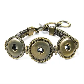 Antique Brass 3-Snap Multi Chain Bracelet - Final Sale