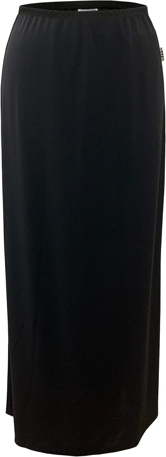BABY O Women's Basic Modest 37" Below The Knee Ankle Length Maxi Straight Skirt