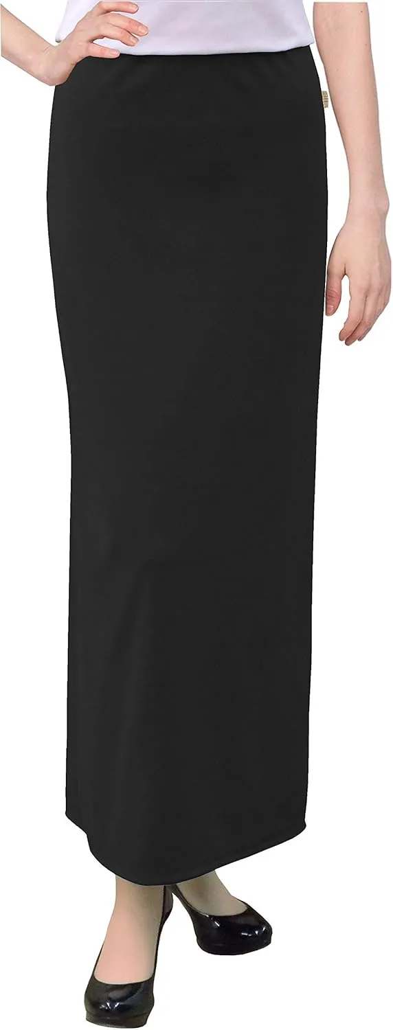 BABY O Women's Basic Modest 37" Below The Knee Ankle Length Maxi Straight Skirt