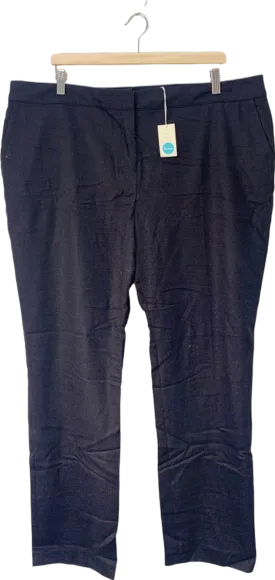 Boden Navy Stretch Wool Trousers UK 20L