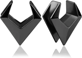 DOEARKO 2PCS Ear Gauges Cool Rhombus Saddle Ear Plugs Body Piercing Tunnels 316 Stainless Steel Hypoallergenic Earrings Plugs for Ears Expander Body Jewelry
