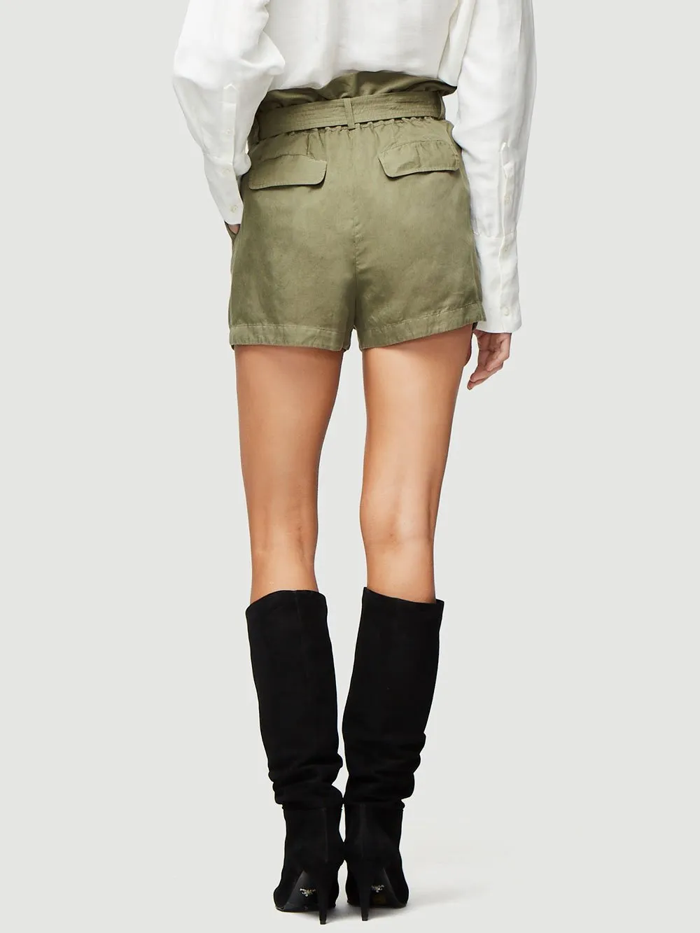 Frame - Paperbag Pocket High Rise Short Army Green