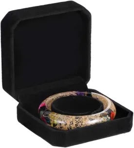 HooAMI Square Black Velvet Bracelet Gift Box Jewelry Display
