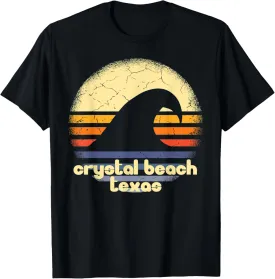 I Love Crystal Beach Texas Ocean Wave TX T-Shirt