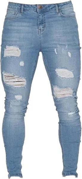Maiyifu-GJ Men's Distressed Moto Biker Jeans Ripped Punk Gothic Zipper Denim Pants Hip hop Tapered Leg Slim Fit Jean