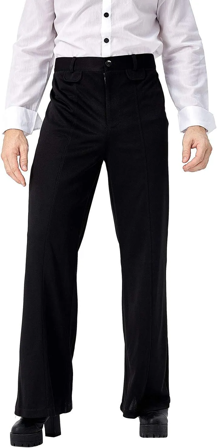 Men's 70s Retro Disco Pants Flared Trousers Bell Bottom Flares Dance Dude Costume