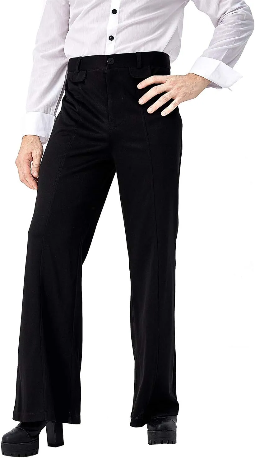 Men's 70s Retro Disco Pants Flared Trousers Bell Bottom Flares Dance Dude Costume