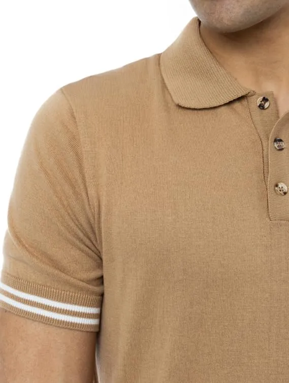Men's Slim-Fit 100% Cotton Polo, Breathable Lightweight Short-Sleeve tee; Navy, Blue, Beige, Black.