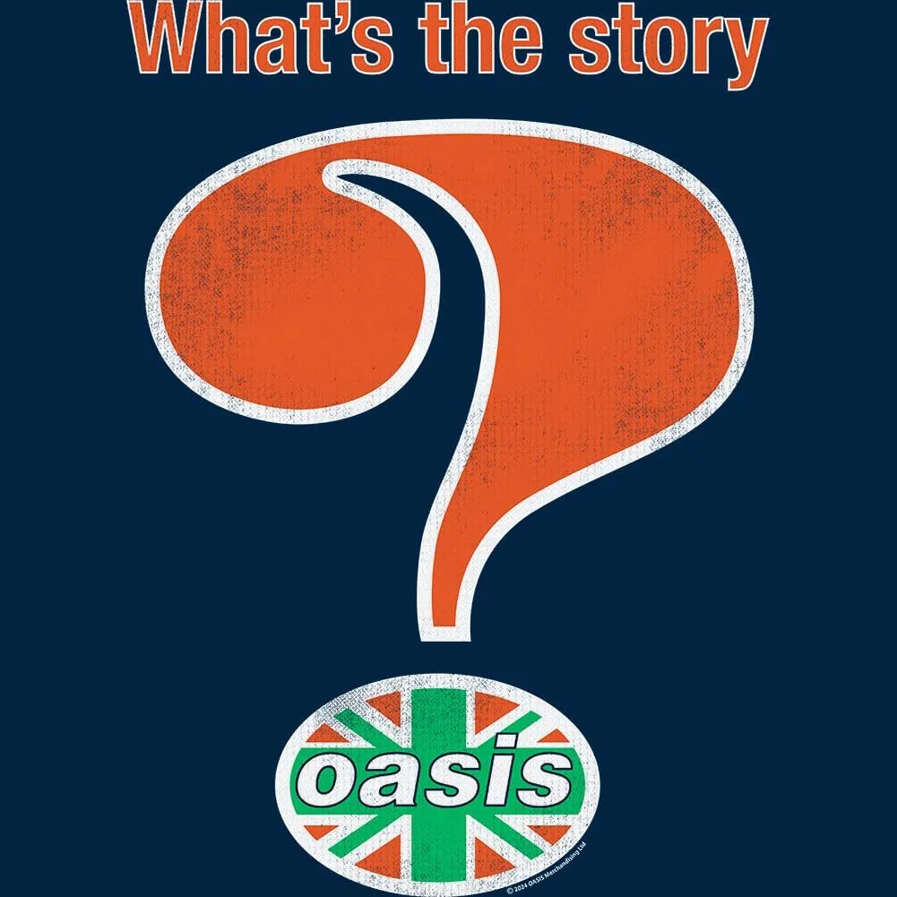 Oasis Band T Shirt What's The Story Adult Navy Short Sleeve 90s Rock Music Vintage Style Graphic Tees