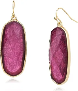 POMINA Fashion Statement Resin Oval Teardrop Dangle Earrings for Women Colorful Sparkle Faceted Crystal Glass Dangle Drop Earrings
