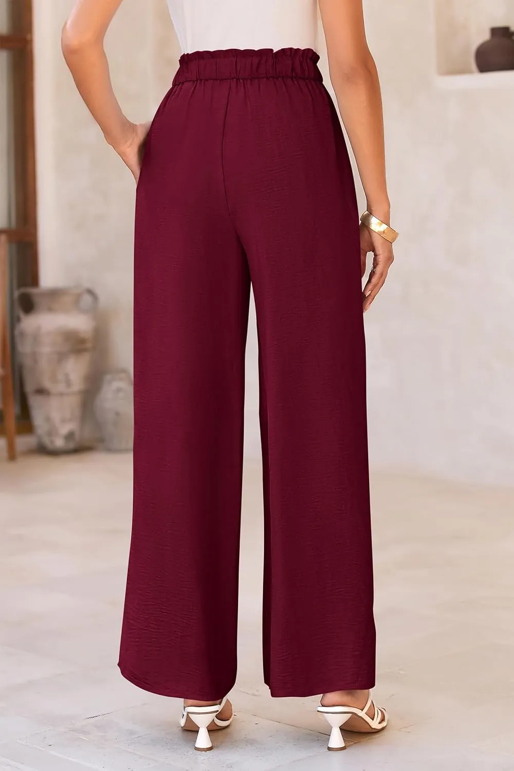 PRETTYGARDEN Women's Wide Leg Work Pants Business Casual High Waisted Loose Palazzo Trouser Summer Clothes