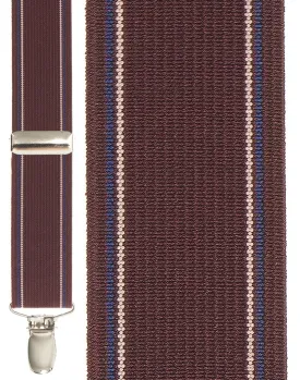 "Burgundy Edge Stripe" Suspenders