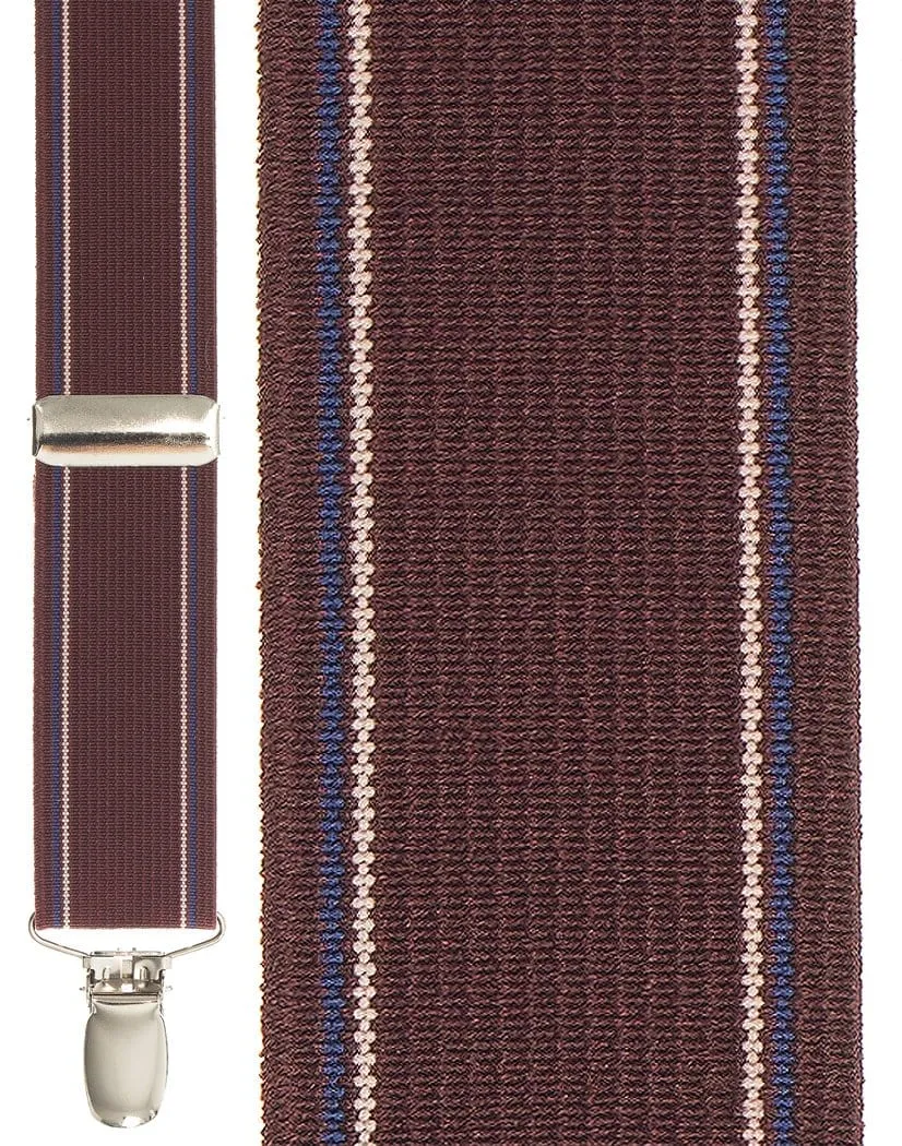 "Burgundy Edge Stripe" Suspenders