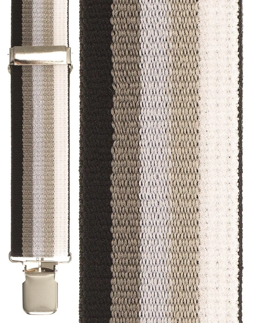 "Grey Ombre Terry Stripe" Suspenders