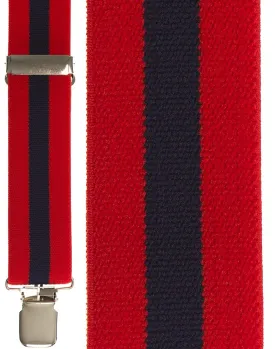 "Red Navy Red Terry Stripe" Suspenders