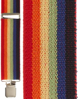 "Red Rainbow Terry Stripe" Suspenders