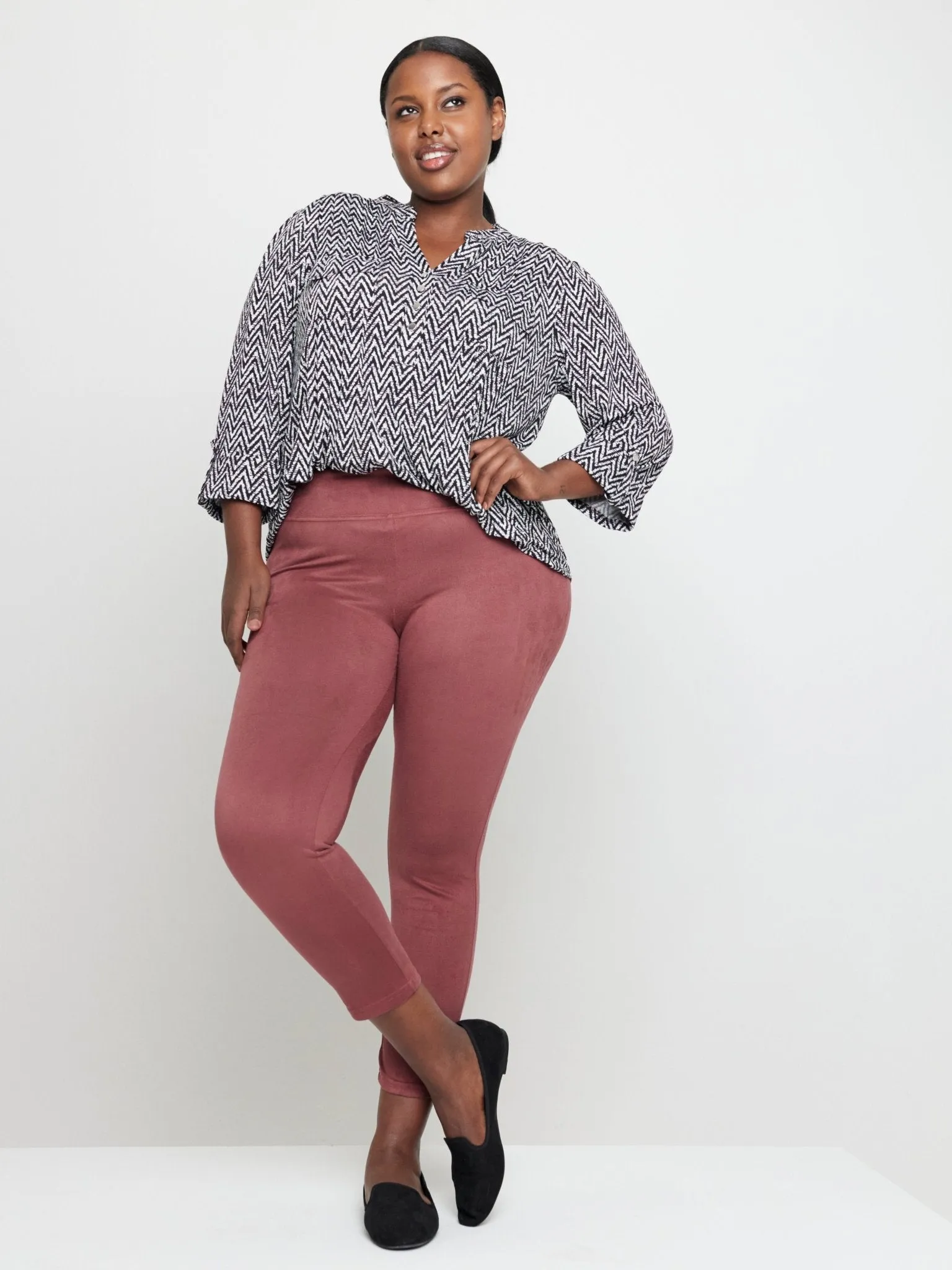 Roz & Ali Tummy Control Faux Suede - Plus