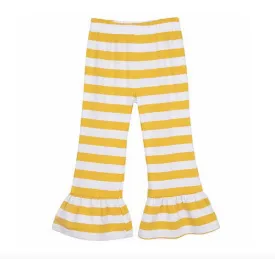 Ruffled Cuff Striped Pants